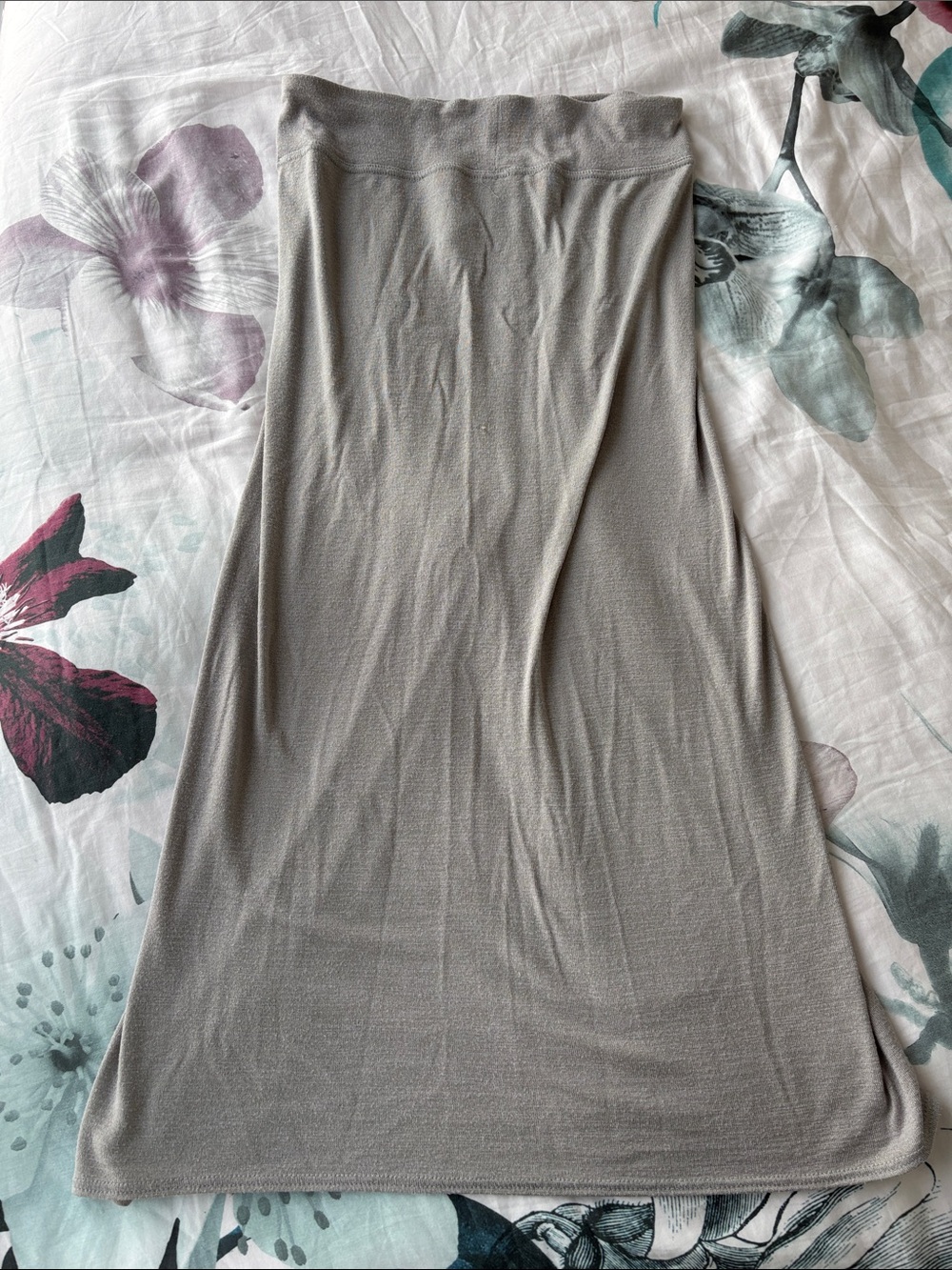Wilfred Grey Maxi Stretchy Loungewear Pencil Skirt with Back Slit